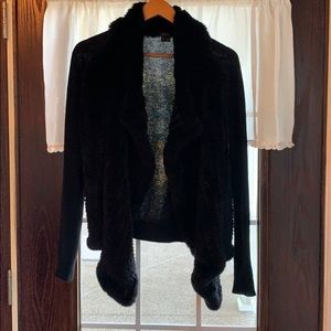 Theory Real Fur and Wool Sweater Size small